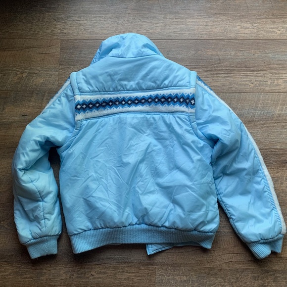 VINTAGE Changing Scene Womens Blue Zip Off Sleeves Jacket Coat Vest Size L - Picture 5 of 10